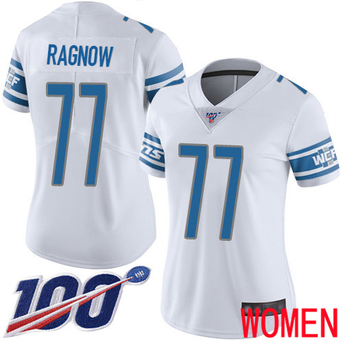 Detroit Lions Limited White Women Frank Ragnow Road Jersey NFL Football 77 100th Season Vapor Untouchable
